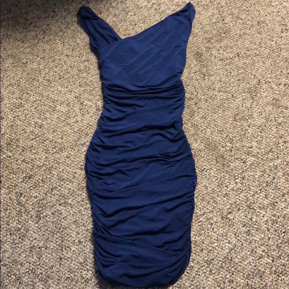Express Asymmetrical Navy Blue Dress
